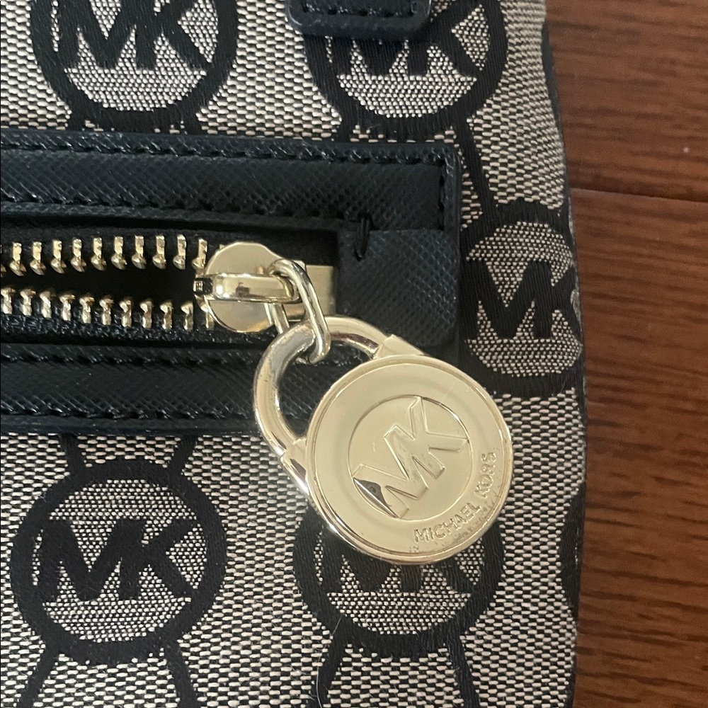 Michael Kors Monogram Black and Tan Crossbody Bag - Picture 12 of 17